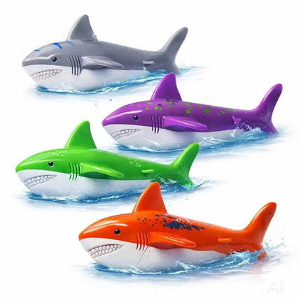 Tauchringe & Tauchstäbe für Kinder & Erwachsene – Wasserspielzeug für Pool, Schwimmbad & Tauchspiele (4x Hai)