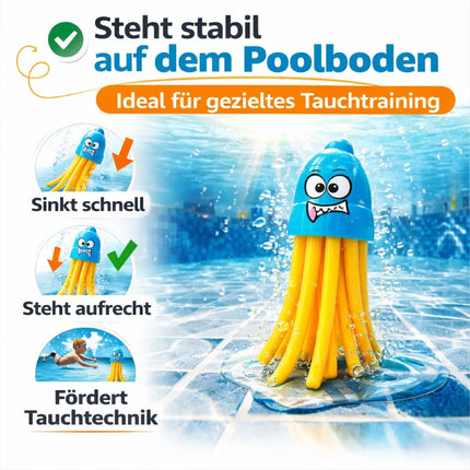 Tauchringe & Tauchstäbe für Kinder & Erwachsene – Wasserspielzeug für Pool, Schwimmbad & Tauchspiele (6x Quallen)