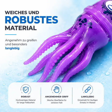 Tauchringe & Tauchstäbe für Kinder & Erwachsene – Wasserspielzeug für Pool, Schwimmbad & Tauchspiele (6x Tintenfisch)