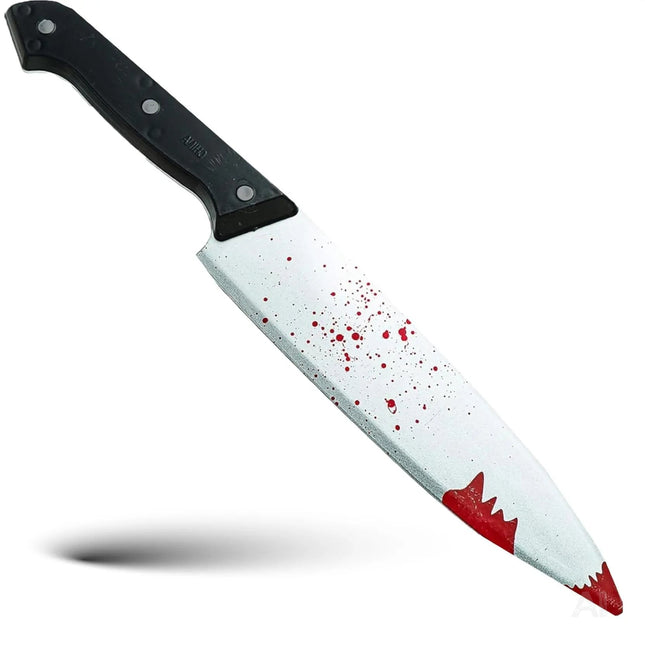 Täuschend Echt Fake Messer mit Blut ca. 34 cm als Accessoire - Halloween & Fasching - für Horror