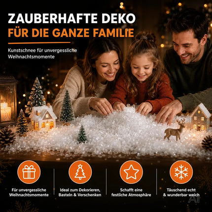 Täuschend echter Kunstschnee, Schnee weich und fluffig - glitzernder Dekoschnee für Dekoration – Detailansicht 6