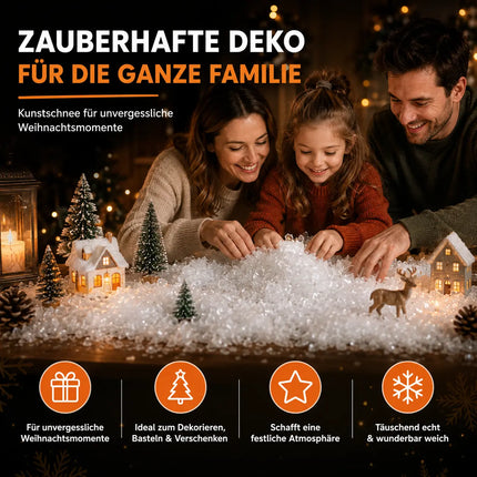 Täuschend echter Kunstschnee, Schnee weich und fluffig - glitzernder Dekoschnee für Dekoration - Deko Streuschnee Weihnachten