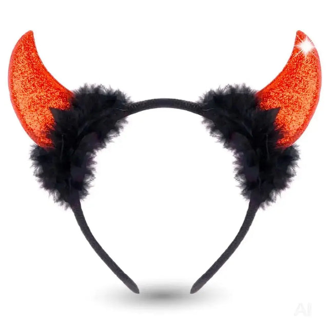 Teufelshörner Karneval Kopfbedeckung Teufelshörner Teufel Accessoire zu Kostüm Damen & Kinder