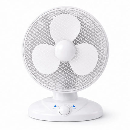 Tischventilator leise mit 90° Schwenkfunktion – Tragbarer Ventilator mit 3 Leistungsstufen für gleichmäßige Luftverteilung (Ventilator Ø 25 cm)