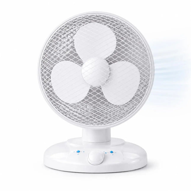 Tischventilator mit 90° Oszillation – Leiser Ventilator mit 3 Geschwindigkeitsstufen und tragbarem Design (Ventilator Ø 25 cm)
