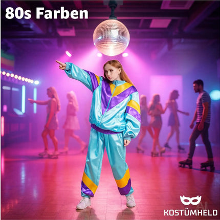 80er-Jahre Retro Kostüm Overall Blau – Vintage Look Kostüm für Fasching & Karneval (M/L)