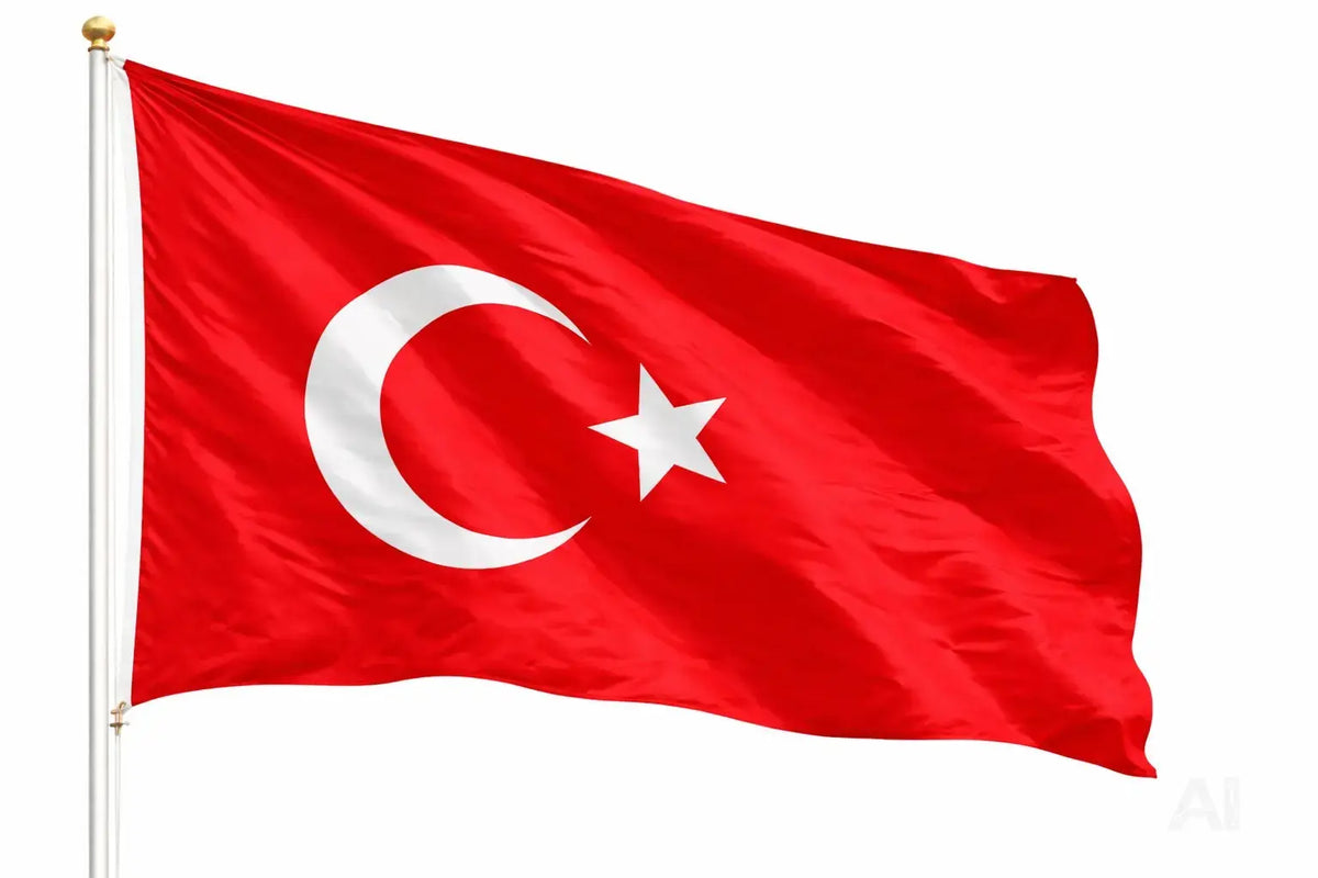 Türkei Flagge 90x150 cm – WM 2026 Weltmeisterschaft Fahne Fanartikel aus strapazierfähigem Polyester mit Metallösen