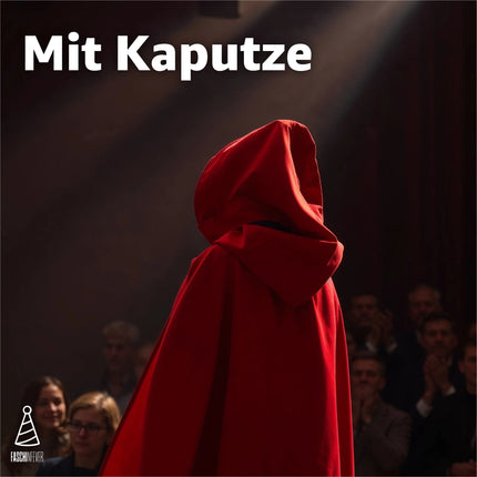 Umhang rot & schwarz mit Kaputze - für Halloween & Fasching & Karneval Vampir Kostüm für Kinder & Erwachsene, Beidseitig - TK Gruppe® Offizieller Onlineshop
