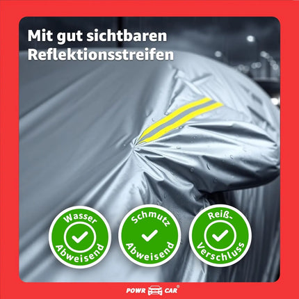 Universale Autoschutzhülle - Autoabdeckung - wasserdichte Autoplane für PKW/KFZ – Car Cover in Silber für umfassenden Schutz