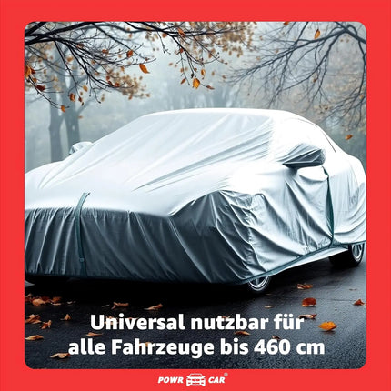 Universale Autoschutzhülle - Autoabdeckung - wasserdichte Autoplane für PKW/KFZ – Car Cover in Silber für umfassenden Schutz