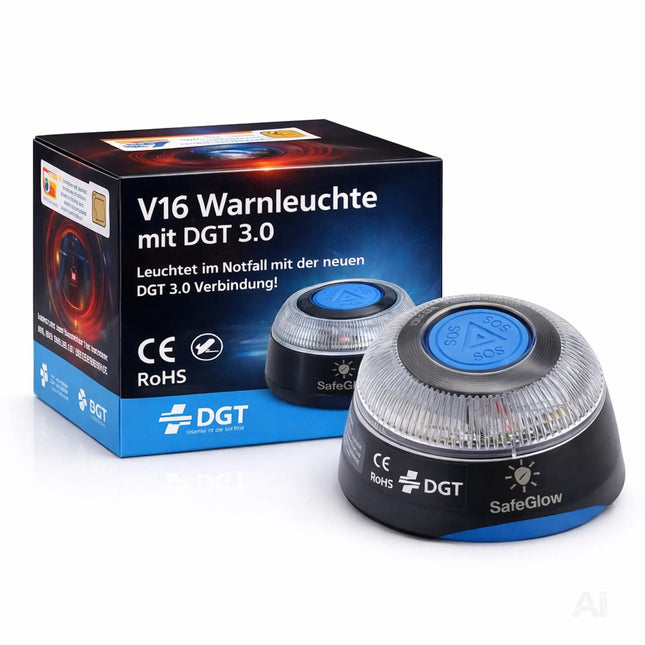 V16 DGT 3.0 Notfall-Warnleuchte mit SIM Karte – IDIADA PC21020060 – Pflicht ab 2026 in Spanien