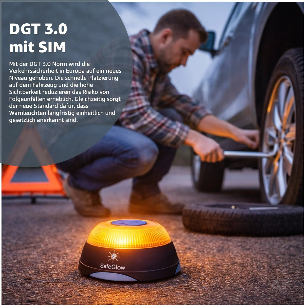 V16 DGT 3.0 Notfall-Warnleuchte mit SIM Karte – IDIADA PC21020060 – Pflicht ab 2026 in Spanien – Detailansicht 3