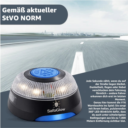 V16 DGT 3.0 Notfall-Warnleuchte mit SIM Karte – IDIADA PC21020060 – Pflicht ab 2026 in Spanien