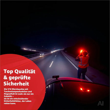 V16 Notlicht – Warndreieck Alternative & Sicherheitsleuchte – EU Zulassung – Pannenhilfe – Detailansicht 6