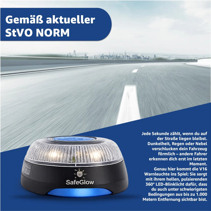 V16 Warnleuchte DGT 3.0 mit SIM – Pflicht ab 2026 in Spanien – IDIADA Zulassung PC21020060