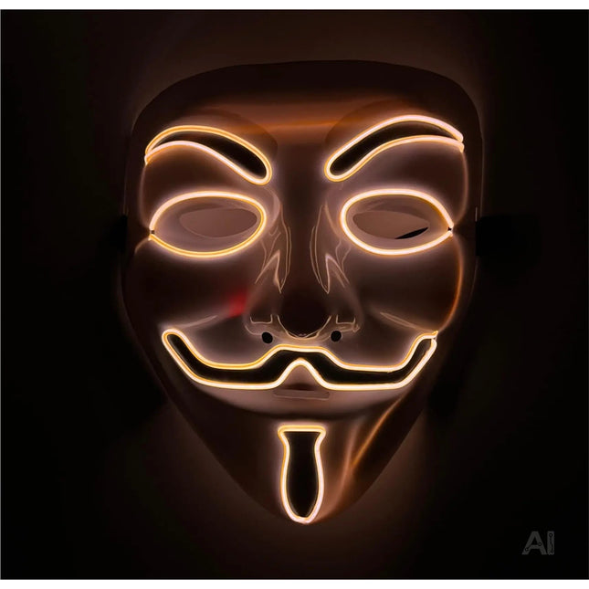 Vendetta LED Grusel Maske - wie aus Purge steuerbar, Gesicht leuchtend, für Halloween, Fasching