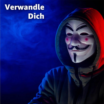 Vendetta Maske als Kostüm Accessoire für Damen & Herren, Kinder & Erwachsene an Anonymous Halloween & Fasching & Karneval