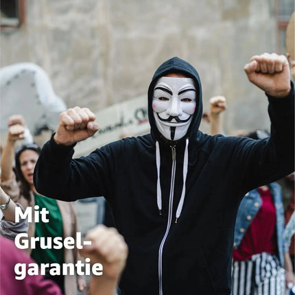 Vendetta Maske als Kostüm Accessoire für Damen & Herren, Kinder & Erwachsene an Anonymous – Detailansicht 3