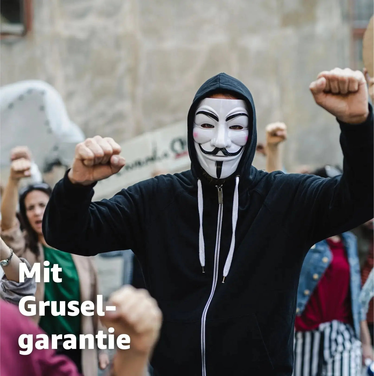 Vendetta Maske als Kostüm Accessoire für Damen & Herren, Kinder & Erwachsene an Anonymous – Detailansicht 3