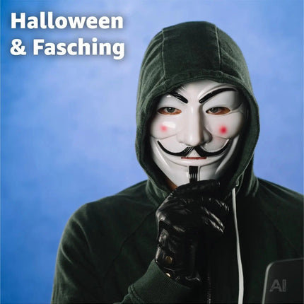 Vendetta Maske als Kostüm Accessoire für Damen & Herren, Kinder & Erwachsene an Anonymous – Detailansicht 6