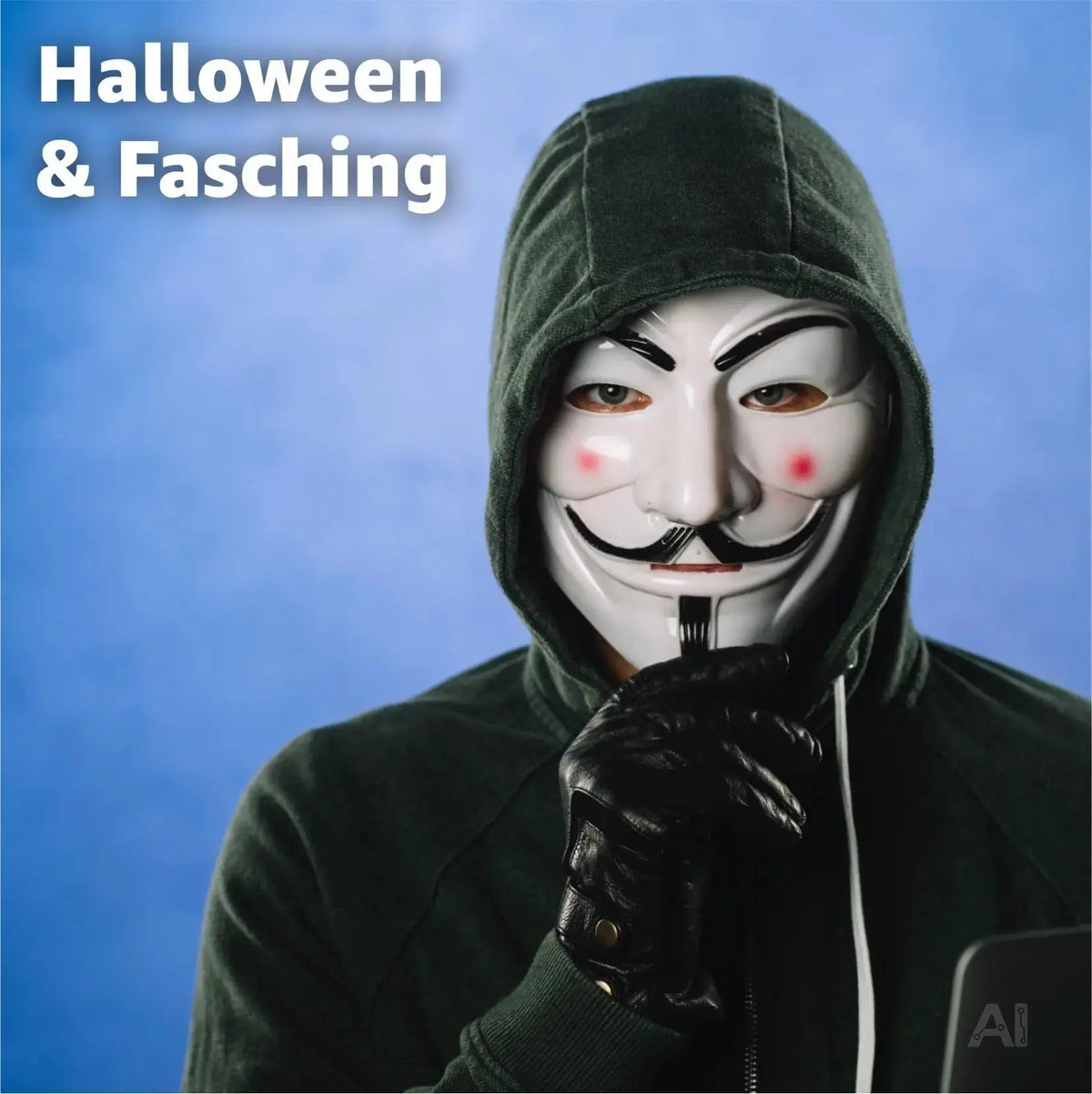 Vendetta Maske als Kostüm Accessoire für Damen & Herren, Kinder & Erwachsene an Anonymous – Detailansicht 6