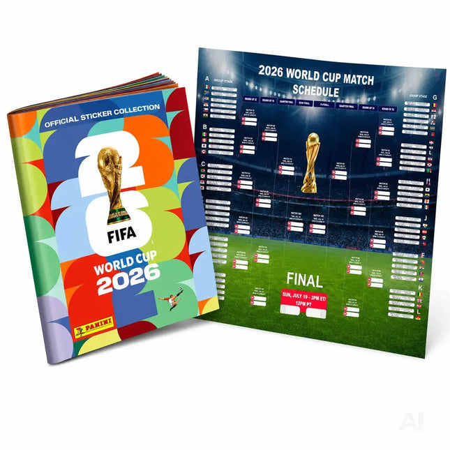 WM 2026 Album Set mit Spielplan & Panini Stickeralbum – Sammelalbum zur Fußball