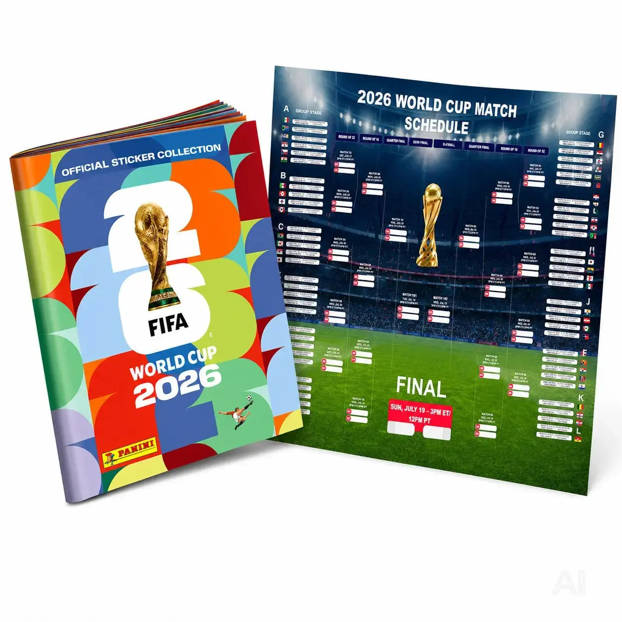 WM 2026 Album Set mit Spielplan & Panini Stickeralbum – Sammelalbum zur Fußball Weltmeisterschaft 2026 (Sammelalbum)