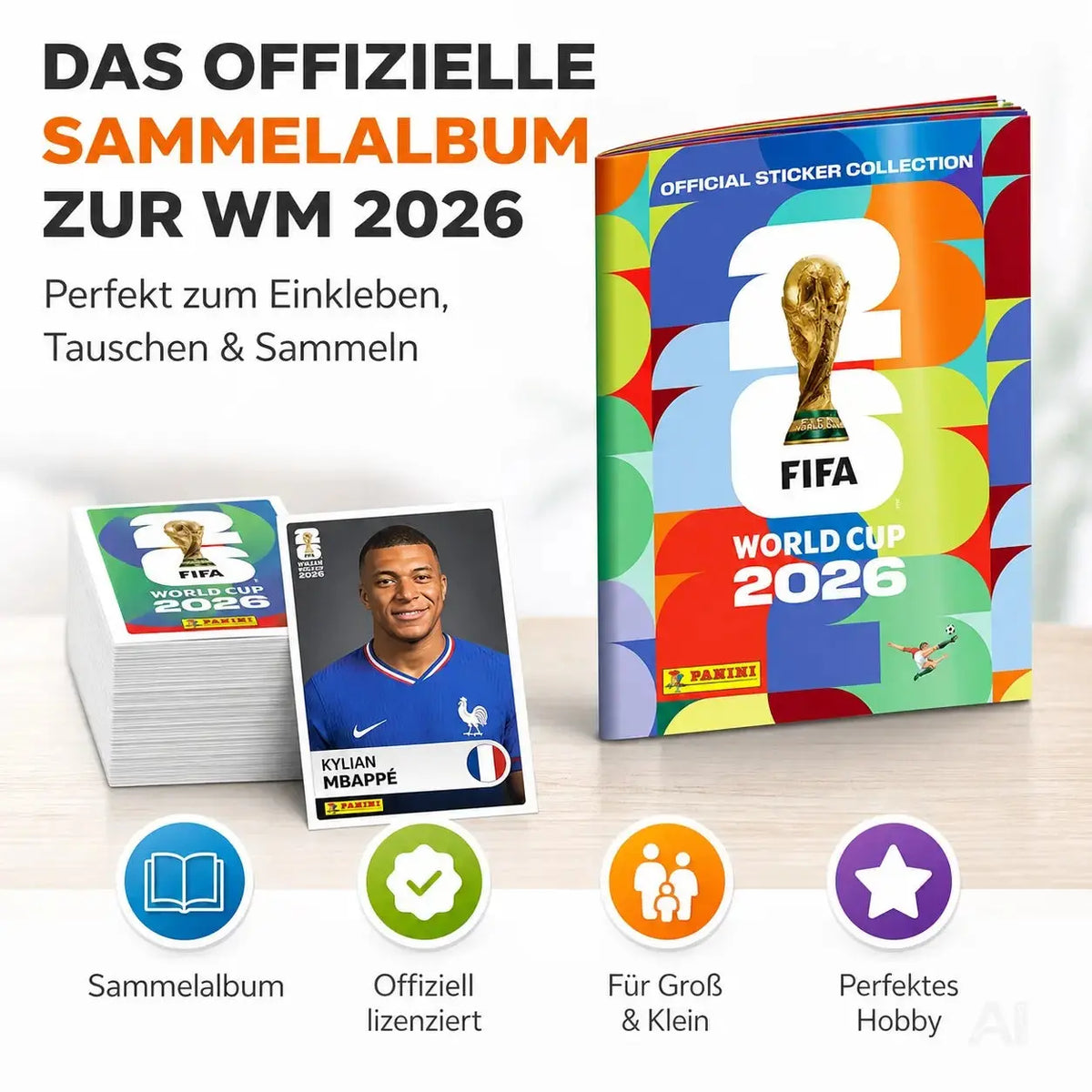WM 2026 Album Set mit Spielplan & Panini Stickeralbum – Sammelalbum zur Fußball – Detailansicht 2