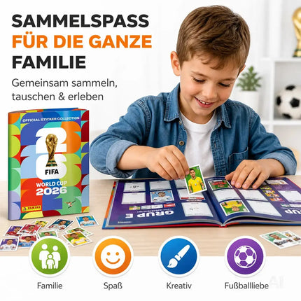 WM 2026 Album Set mit Spielplan & Panini Stickeralbum – Sammelalbum zur Fußball – Detailansicht 3