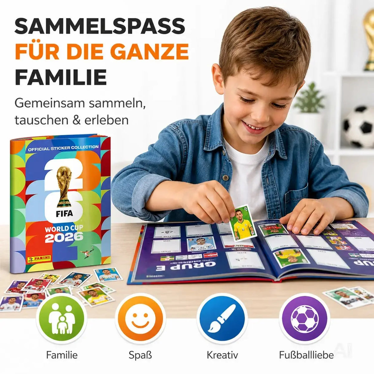 WM 2026 Album Set mit Spielplan & Panini Stickeralbum – Sammelalbum zur Fußball – Detailansicht 3
