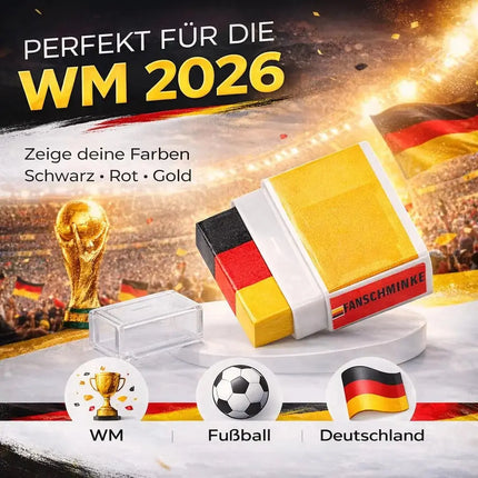 WM 2026 Deutschland Schminkstift – Make-up Farben Rot Gelb Schwarz für Fußball Fans Damen Herren – Detailansicht 3