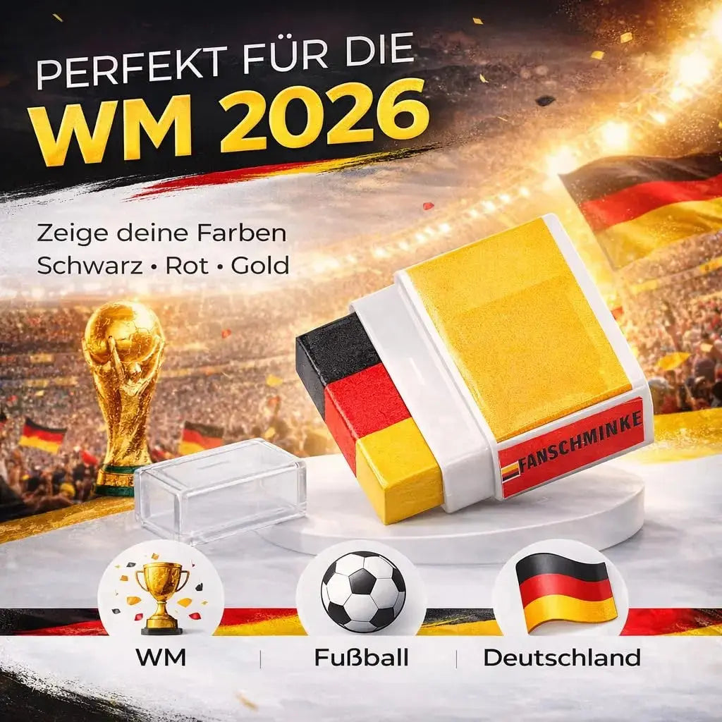 WM 2026 Deutschland Schminkstift – Make-up Farben Rot Gelb Schwarz für Fußball Fans Damen Herren – Detailansicht 3