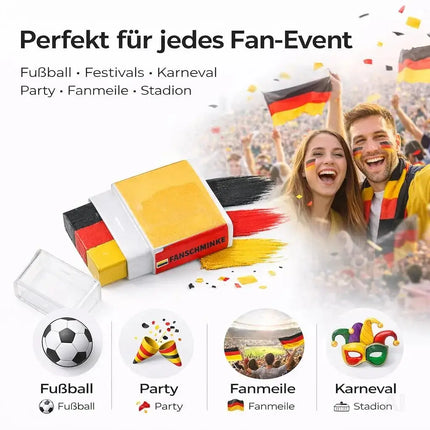 WM 2026 Deutschland Schminkstift – Make-up Farben Rot Gelb Schwarz für Fußball Fans Damen Herren – Detailansicht 5