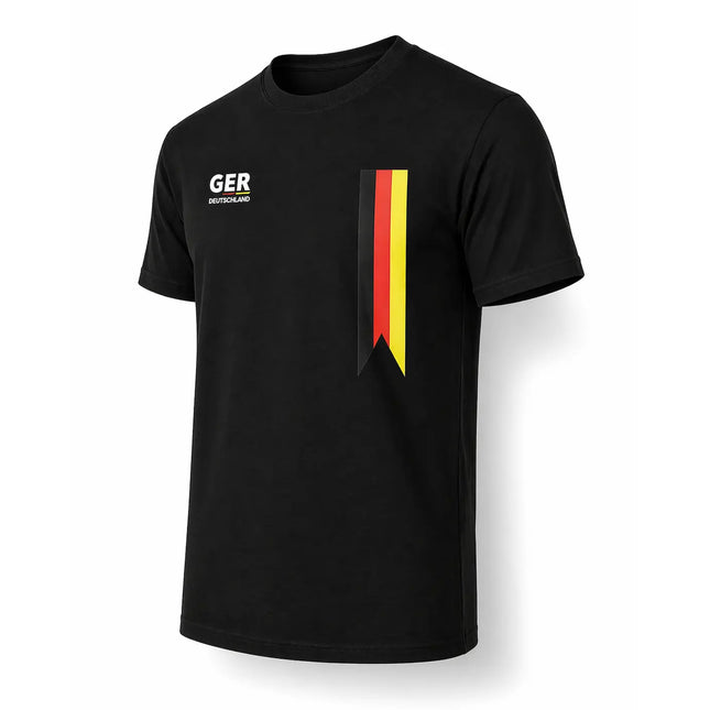 WM 2026 Deutschland Shirt – Fußball Weltmeisterschaft 2026 T-Shirt mit Flagge, Deutschland Fanartikel WM 2026, Public Viewing Shirt (Schwarz)