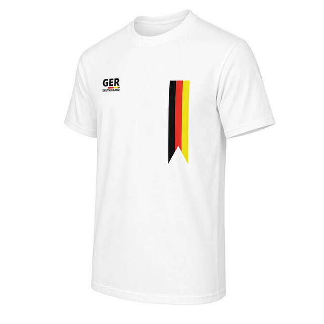 WM 2026 Deutschland Shirt – Fußball Weltmeisterschaft 2026 T-Shirt mit Flagge, Deutschland Fanartikel WM 2026, Public Viewing Shirt (Weiß)
