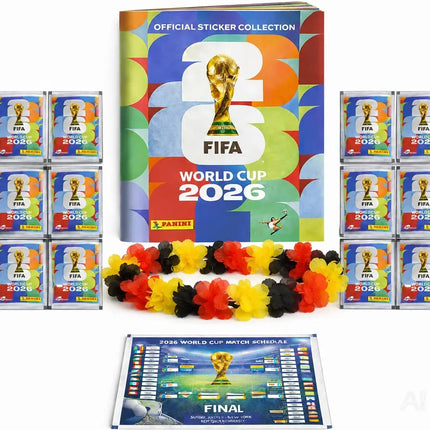 WM 2026 Fan Sammelset XXL inkl. Panini Stickeralbum, Sticker zum Einkleben, Spielplan