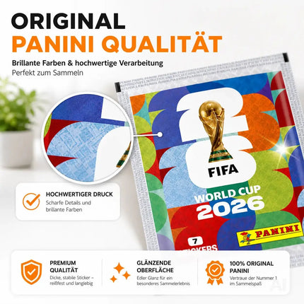 WM 2026 Sticker Set für Fußball Fans – inkl. Spielplan & Panini Sammelstickern Fußball Weltmeisterschaft 2026