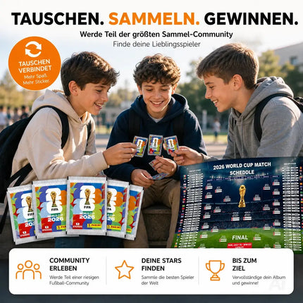 WM 2026 Sticker Set für Fußball Fans – inkl. Spielplan & Panini Sammelstickern Fußball Weltmeisterschaft 2026