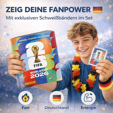 WM 2026 XXL Sammelset inkl. Panini Stickeralbum und Stickern, Spielplan sowie Deutschland Blumenkette