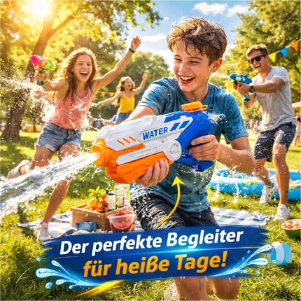 Wasserpistole für Kinder – Wasserspritzpistole & Spritzpistole für Garten, Pool, Strand, Sommer & Kindergeburtstag (XXL Wasserpistole 32.5 cm)