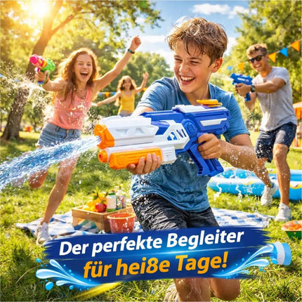 Wasserpistole für Kinder – Wasserspritzpistole & Spritzpistole für Garten, Pool, Strand, Sommer & Kindergeburtstag (XXL Wasserpistole 38 cm)