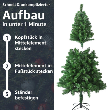 Weihnachtsbaum grün künstlich 180 cm - täuschend echt & naturgetreuer Tannenbaum (PREMIUM)