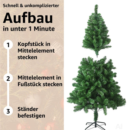 Weihnachtsbaum künstlich 180 cm grün - täuschend echt & naturgetreuer Premium Tannenbaum – Detailansicht 3