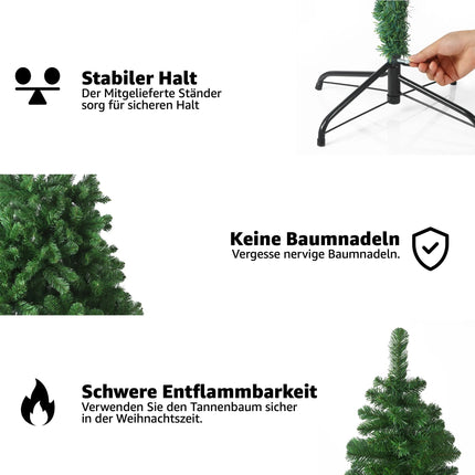 Weihnachtsbaum künstlich 180 cm grün - täuschend echt & naturgetreuer Premium Tannenbaum (PREMIUM)