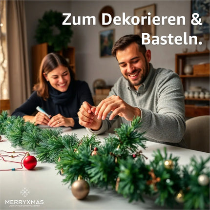 Weihnachtsgirlande Ø 10 cm grün 10 Meter - künstliche Dekogirlande - Tannen Girlande Weihnachten