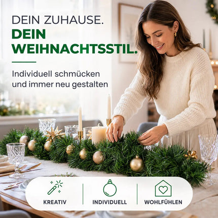 Weihnachtsgirlande Ø 10 cm grün 10 Meter - künstliche Dekogirlande - Tannen Girlande Weihnachten