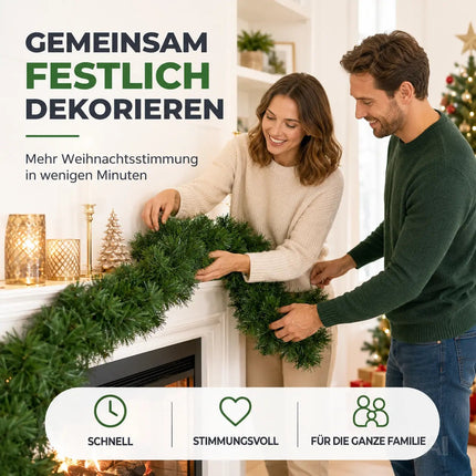 Weihnachtsgirlande Ø 10 cm grün 10 Meter - künstliche Dekogirlande - Tannen Girlande Weihnachten