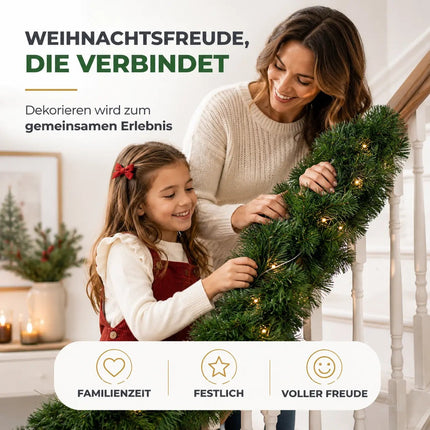 Weihnachtsgirlande Ø 10 cm grün 10 Meter - künstliche Dekogirlande - Tannen Girlande Weihnachten