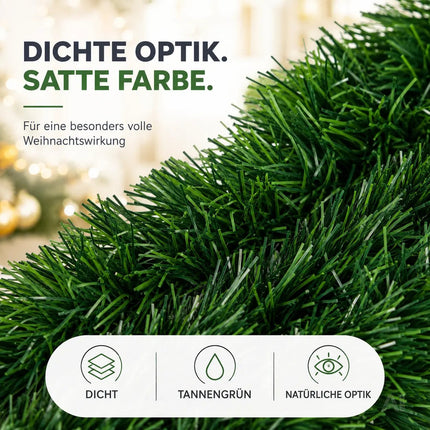 Weihnachtsgirlande Ø 10 cm grün 10 Meter - künstliche Dekogirlande - Tannen Girlande Weihnachten