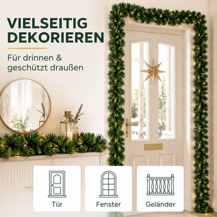 Weihnachtsgirlande grün 10 Meter - künstliche Dekogirlande Ø 10 cm - Tannen Girlande als Weihanachtskranz